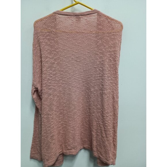 Roxy Womens BOHO Cardigan Small Pink Longline Open Front Minimalist Casual - Picture 8 of 9